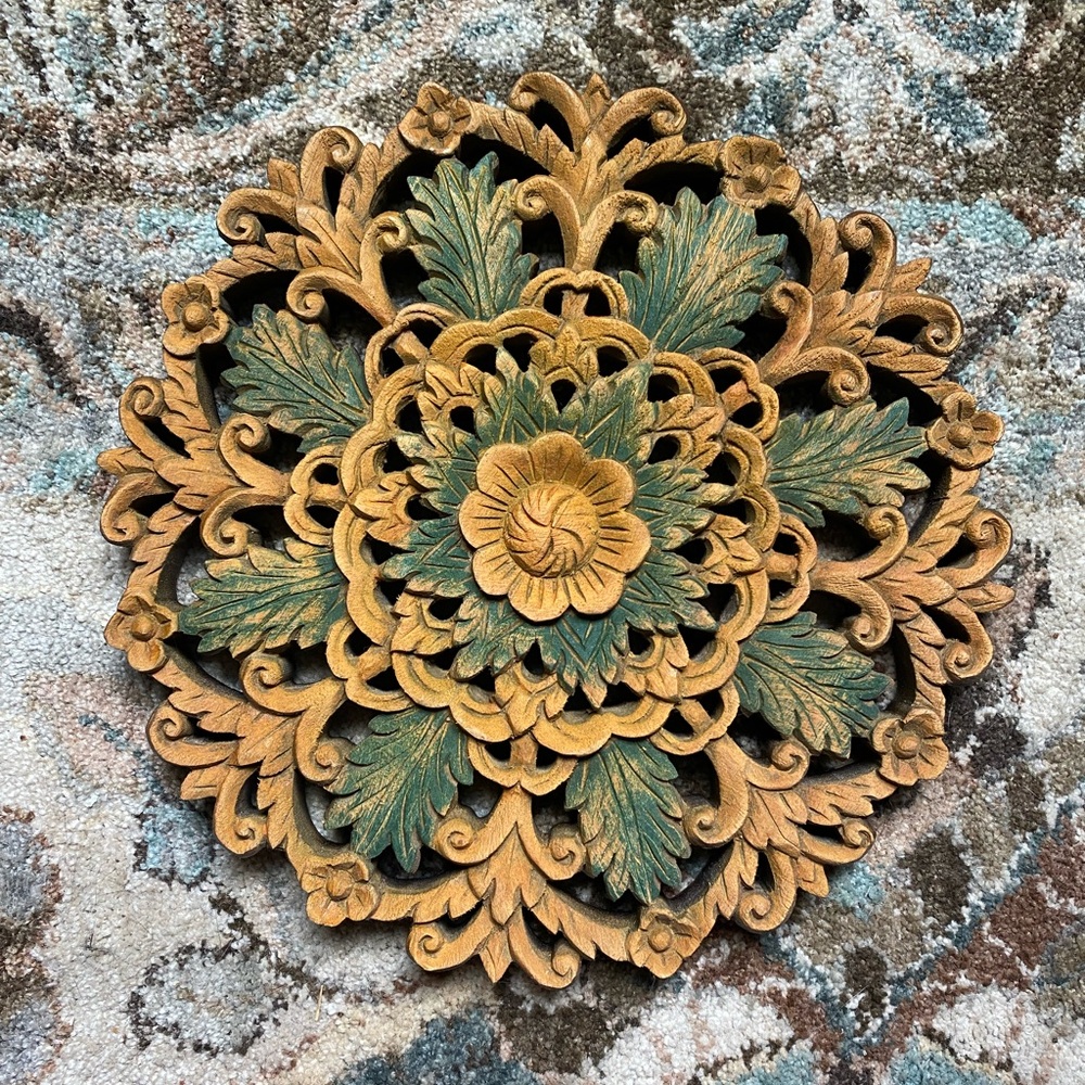 Novica Teak Wood Panel ‘Leaf of Life’ Wall Decor